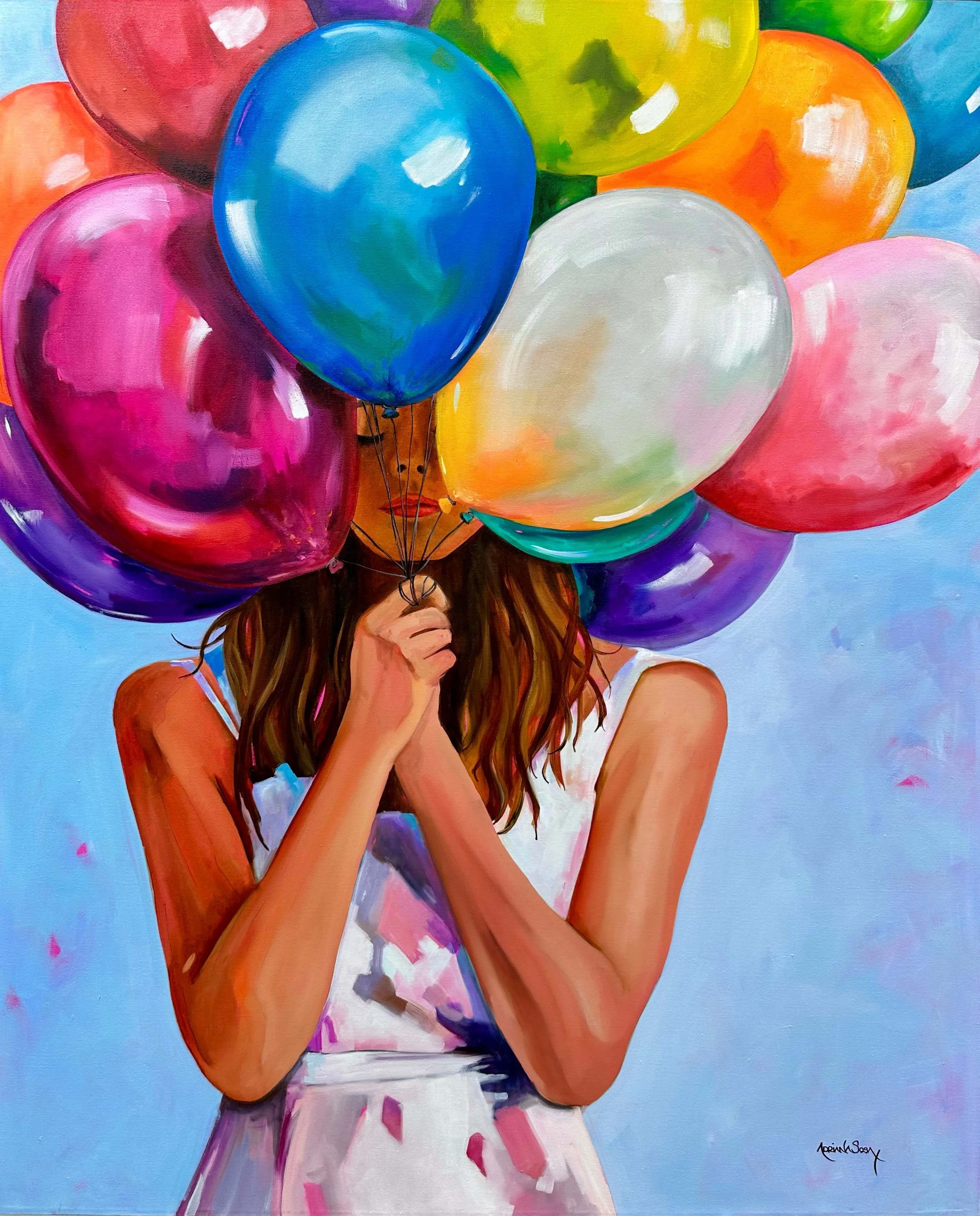 "Aquí estoy". Óleo sobre tela, 80x100 cm.