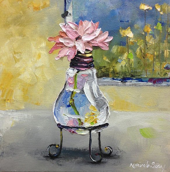 "Luz de vida". Óleo sobre tela 20 x 20 cm.