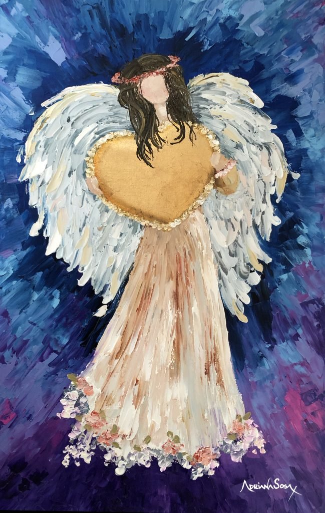 "Dulce Corazón". Óleo sobre tela, técnica empastes 30 x 50 cm.