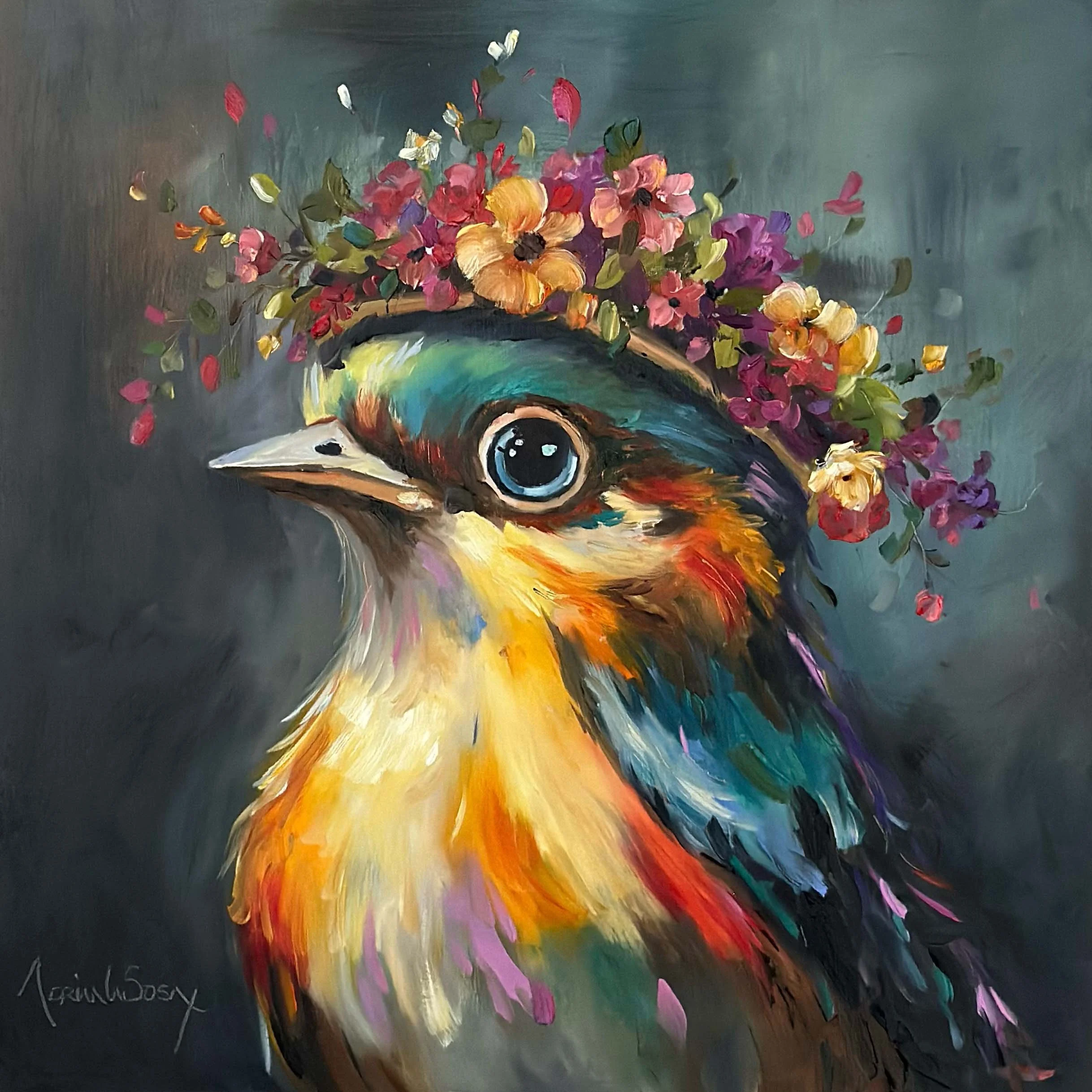 "Elegante". Óleo sobre tela, 30x30 cm. 