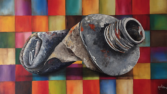 "El incondicional" Óleo sobre tela, técnica espátula 70 x 120 cm.