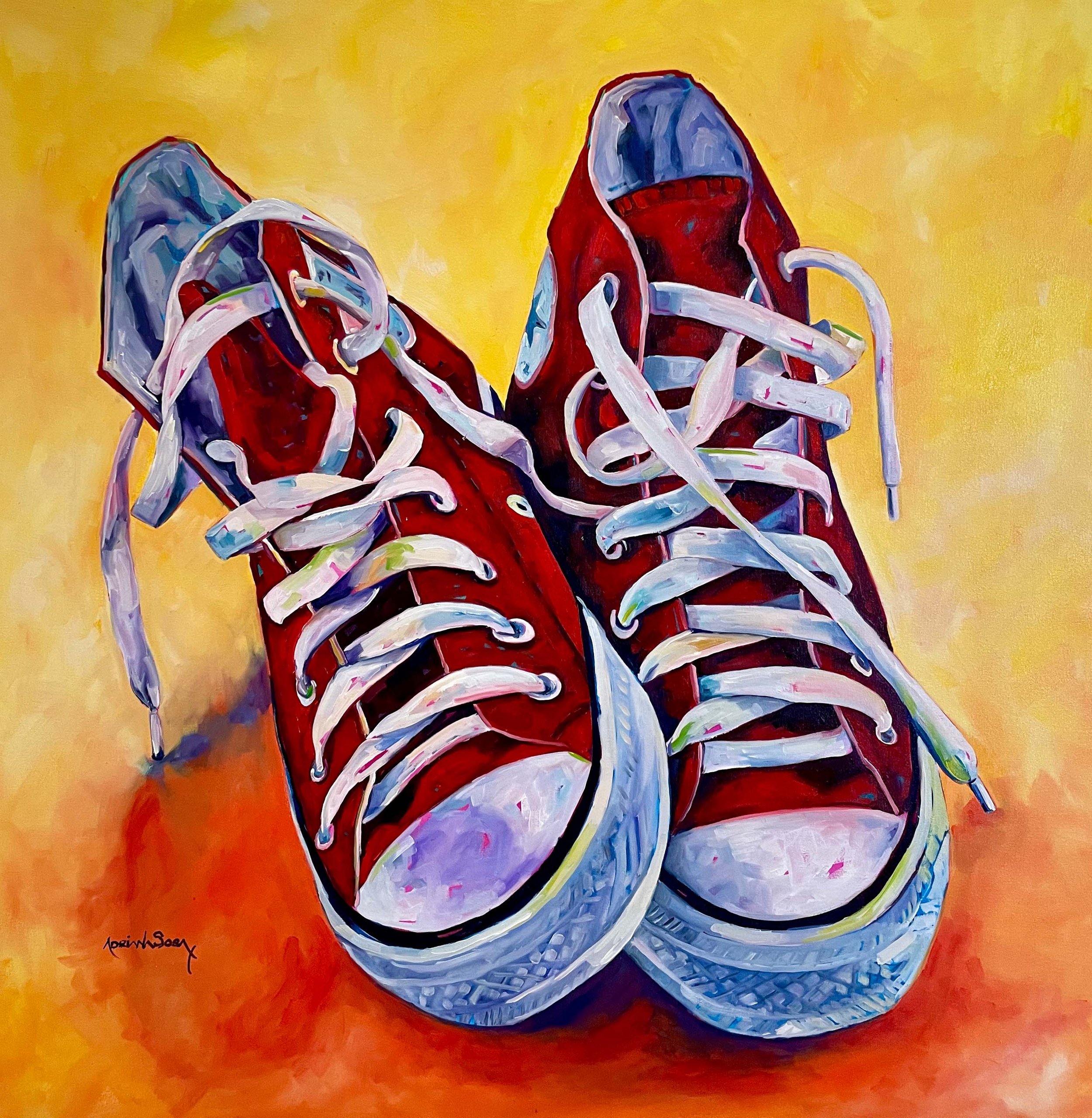 "Trotamundos". Óleo sobre tela, 80x80 cm.