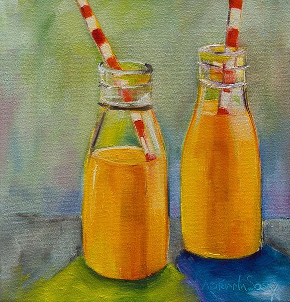 "Refrescante" Óleo sobre tela, técnica Alla prima 20 x 20 cm.