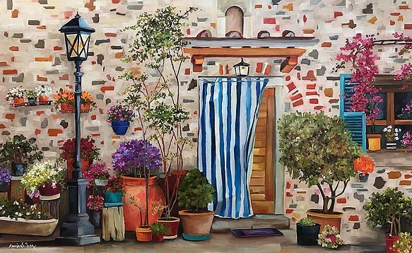 "Buonasera" Óleo sobre tela 80 x 50 cm.