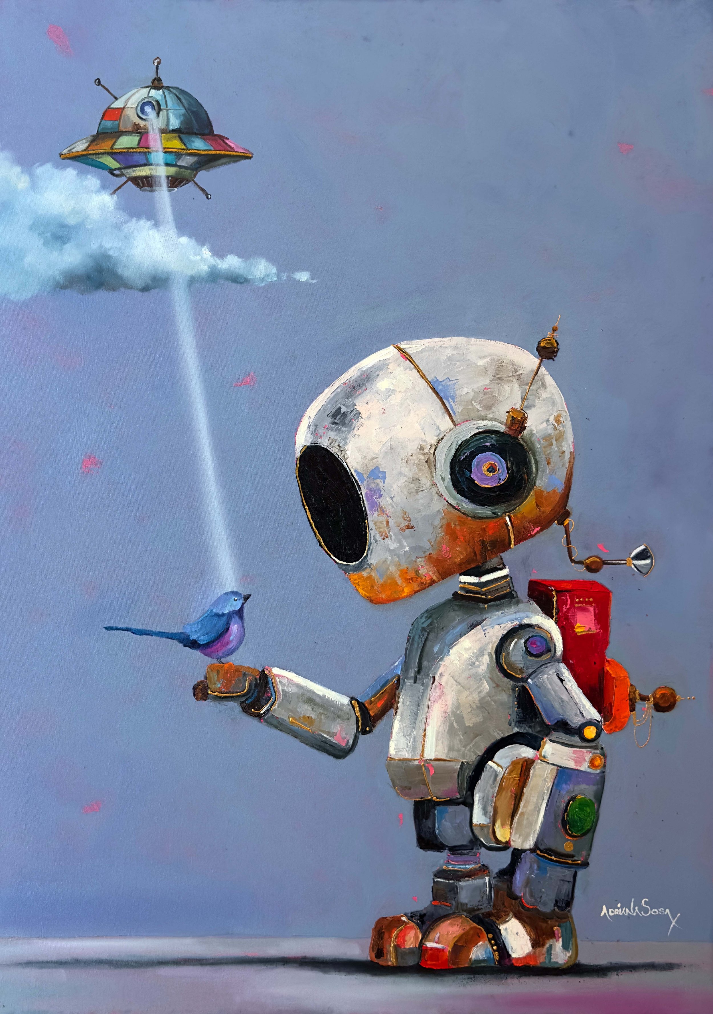 "Análisis espacial". Óleo sobre tela, técnica mixta, 50x70 cm. 