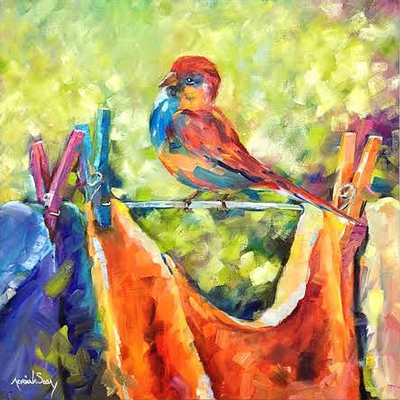 "A trabajar" Óleo sobre tela 40 x 40 cm.