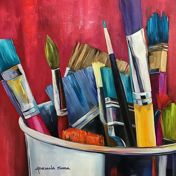 "Secuaces". Óleo sobre tela, técnica espátula 80 x 100 cm.