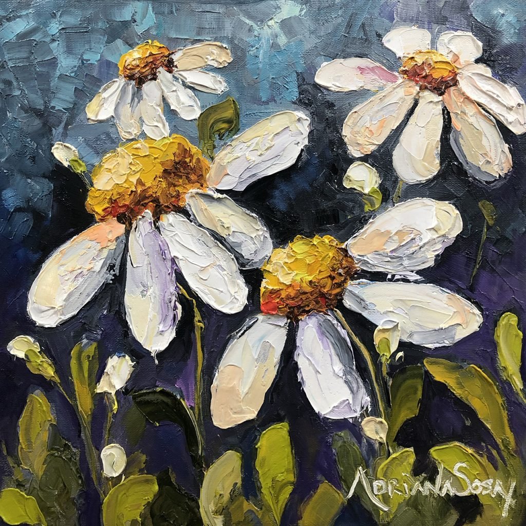 "Magia Blanca". Óleo sobre tela, técnica espátula 20 x 20 cm.