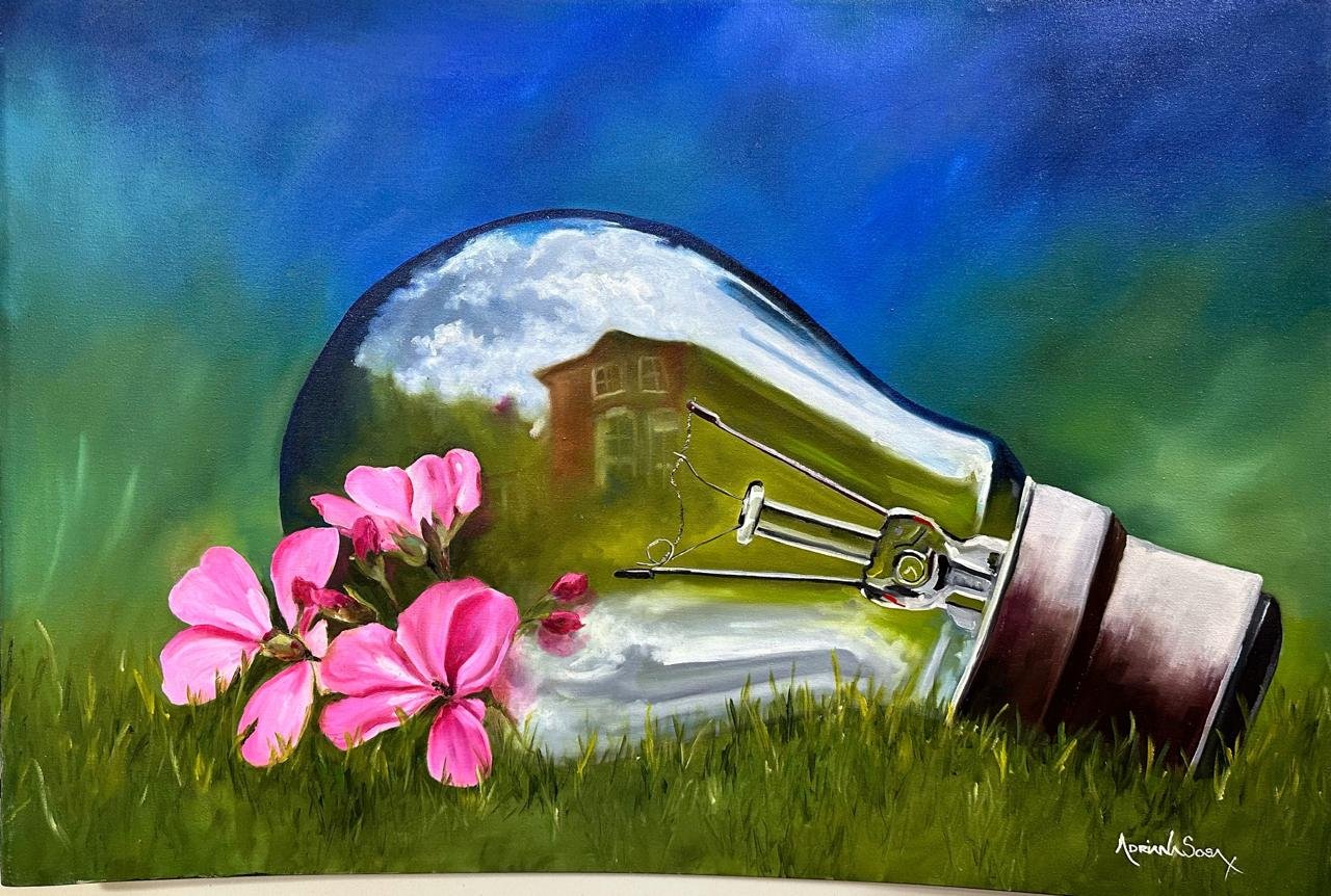"Luz". Óleo sobre tela, lienzo cóncavo 50 x 70 cm.