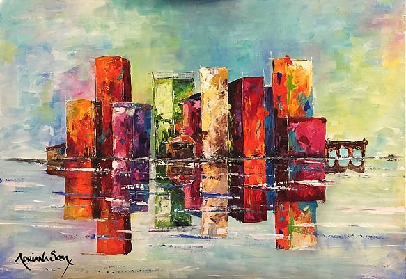 "Metrópoli". Acrílico sobre tela 70 x 50 cm.