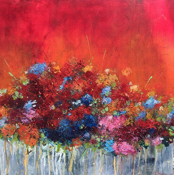 "Explosión de Color" Acrílico sobre tela 60 x 60 cm.