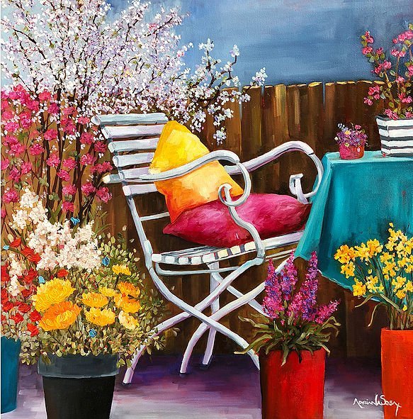 "Esperándote" Óleo sobre tela 60 x 60 cm.