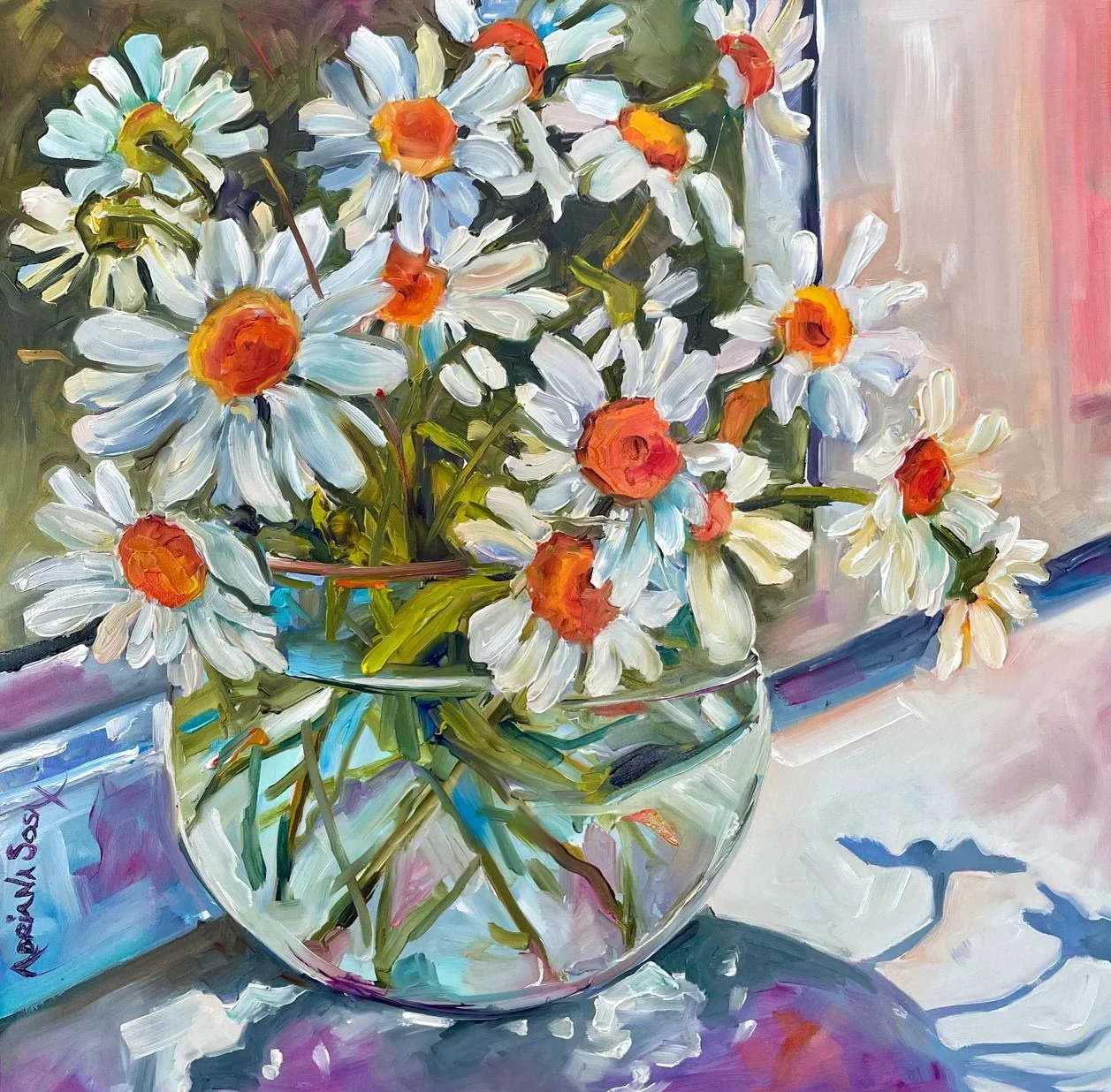 "Feliz cumpleaños". Óleo sobre madera, 30x30 cm. 