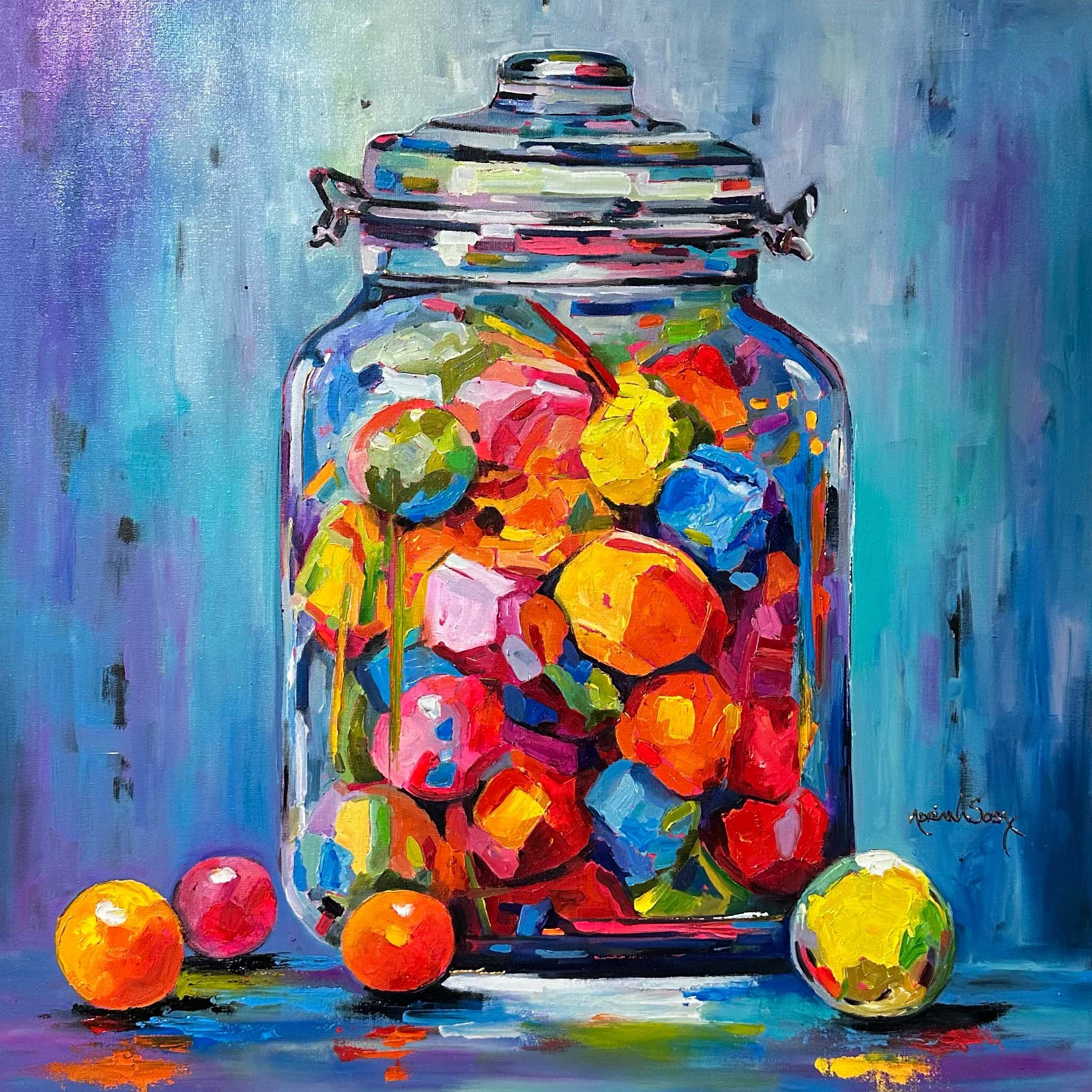 "Jor of joy". Óleo sobre tela, 50x50 cm. 