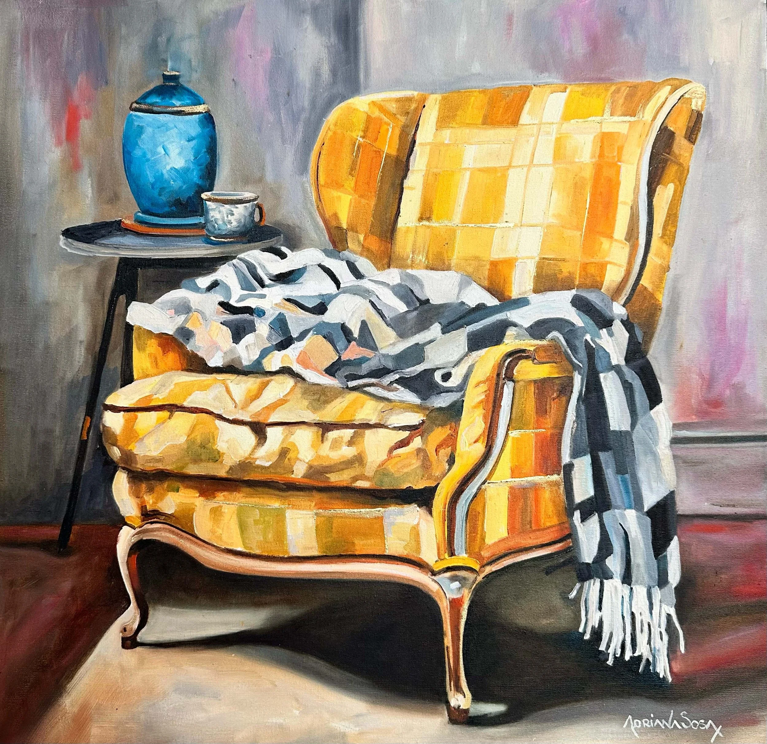 "Invierno al cuadrado". Óleo sobre tela, 50x50 cm. 