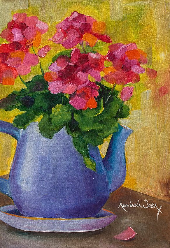 "Contraste azul". Óleo sobre tela 20 x 30 cm.