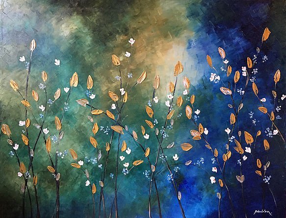 "Hojas de Otoño" Óleo sobre tela 90 x 70 cm.