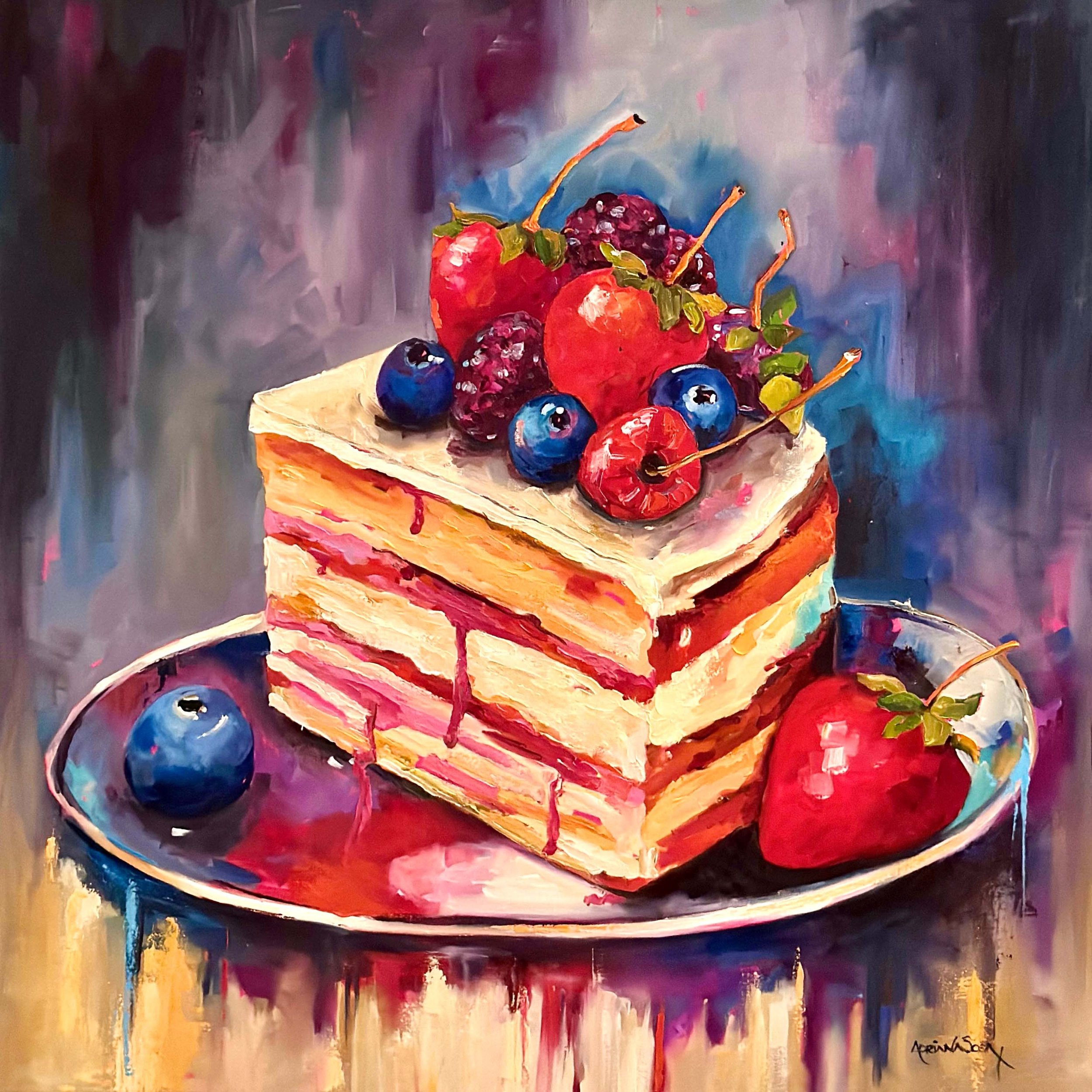 "Cron Berries". Óleo sobre tela, 60x60 cm.