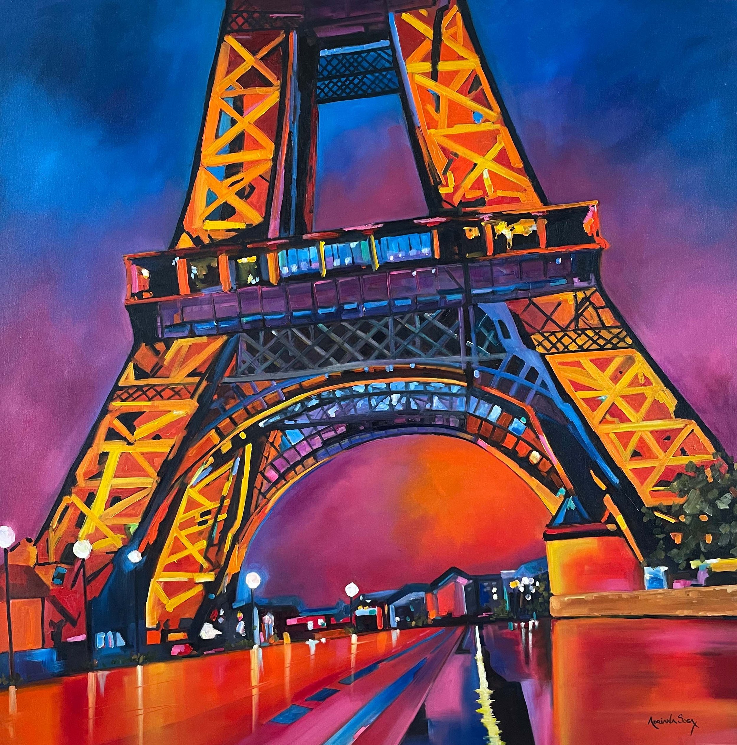 "Torre Eifel". Óleo sobre tela, 100x100 cm. 