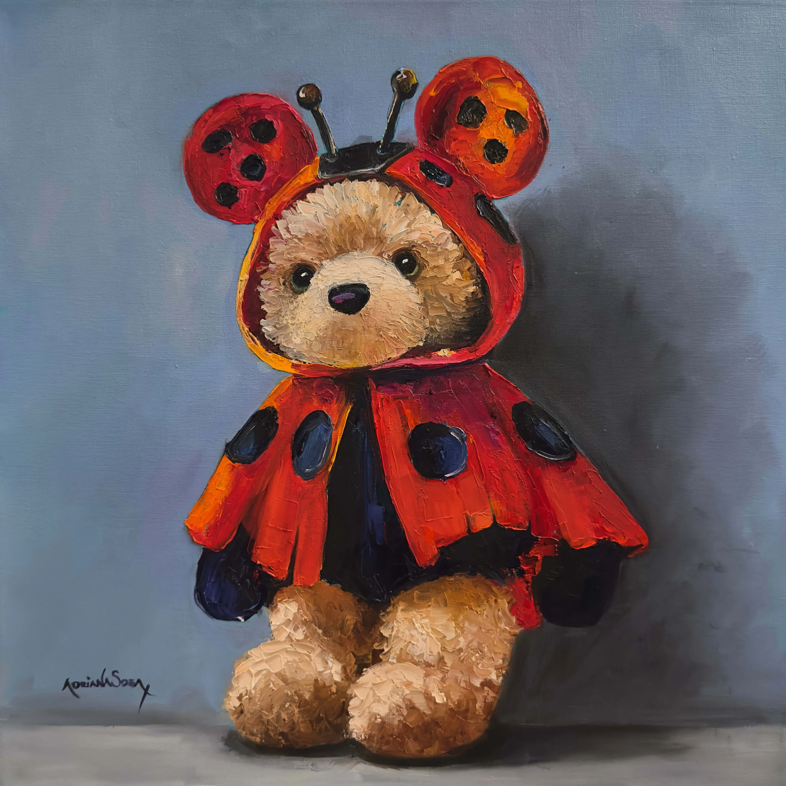 "El guardian del jardín". Óleo sobre tela, técnica mixta, 40x40 cm. 