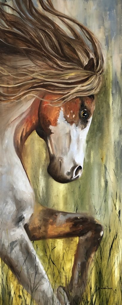 "Galope" Óleo sobre tela 60 x 150 cm.