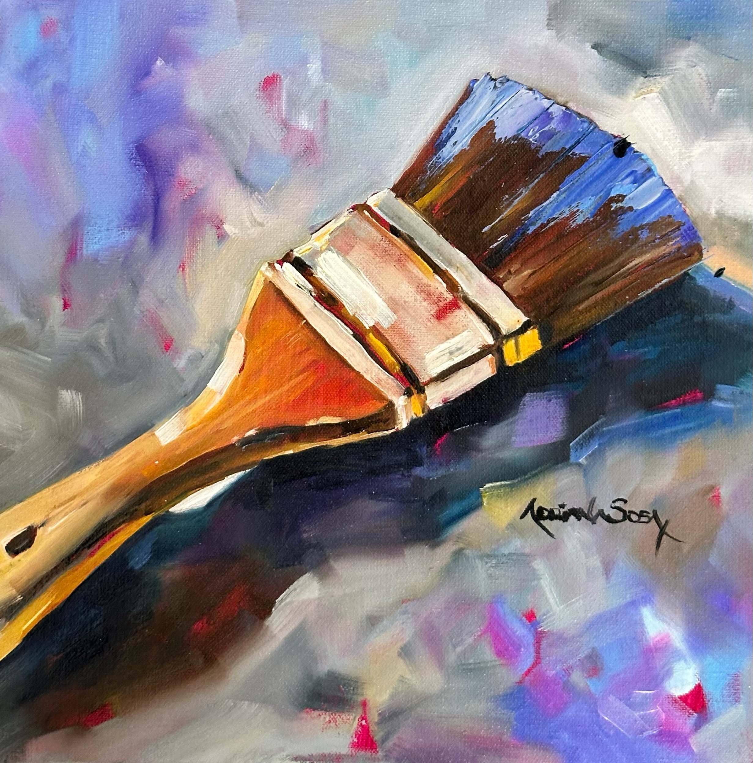 "La del pintor". Óleo sobre madera, 25x25 cm. 