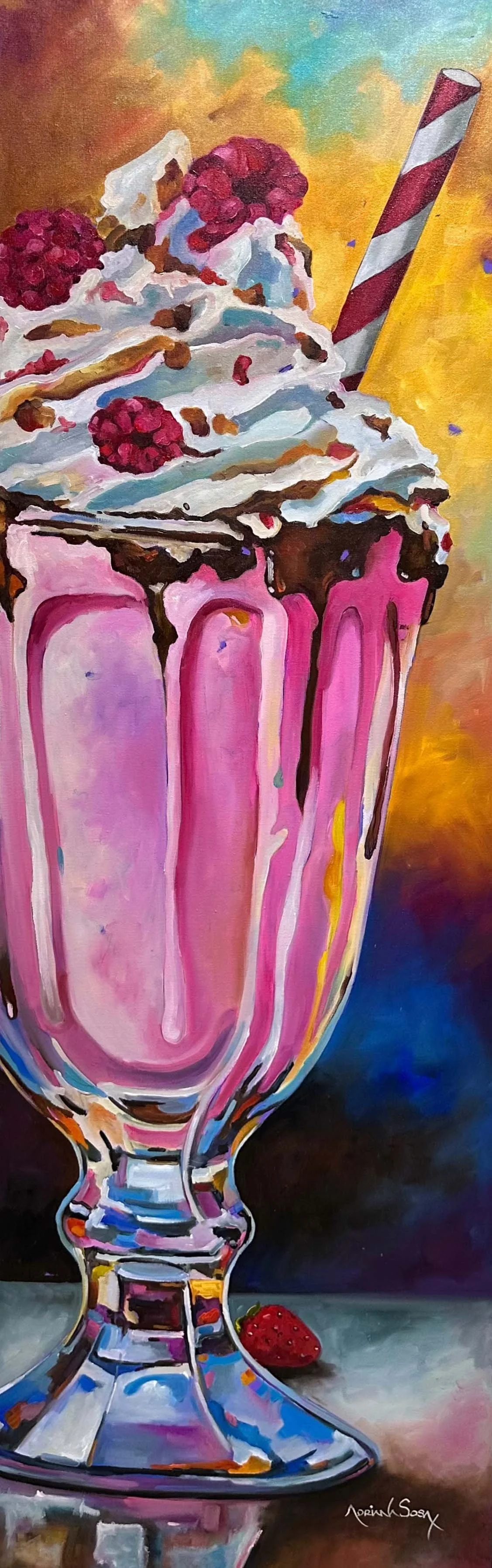 "Malteada". Óleo sobre tela, 30x100 cm. 