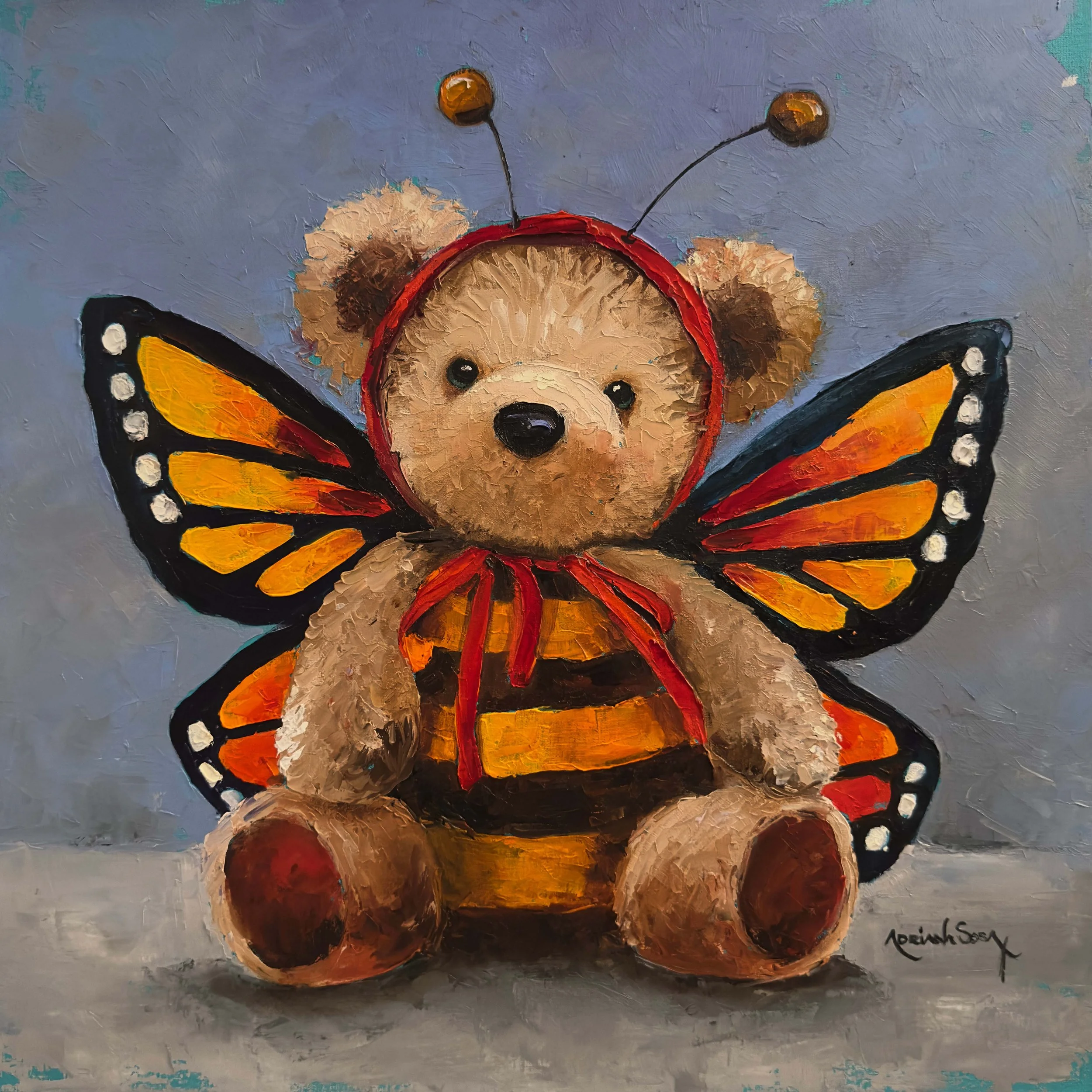 "Polen". Óleo sobre tela, técnica mixta, 40x40 cm. 