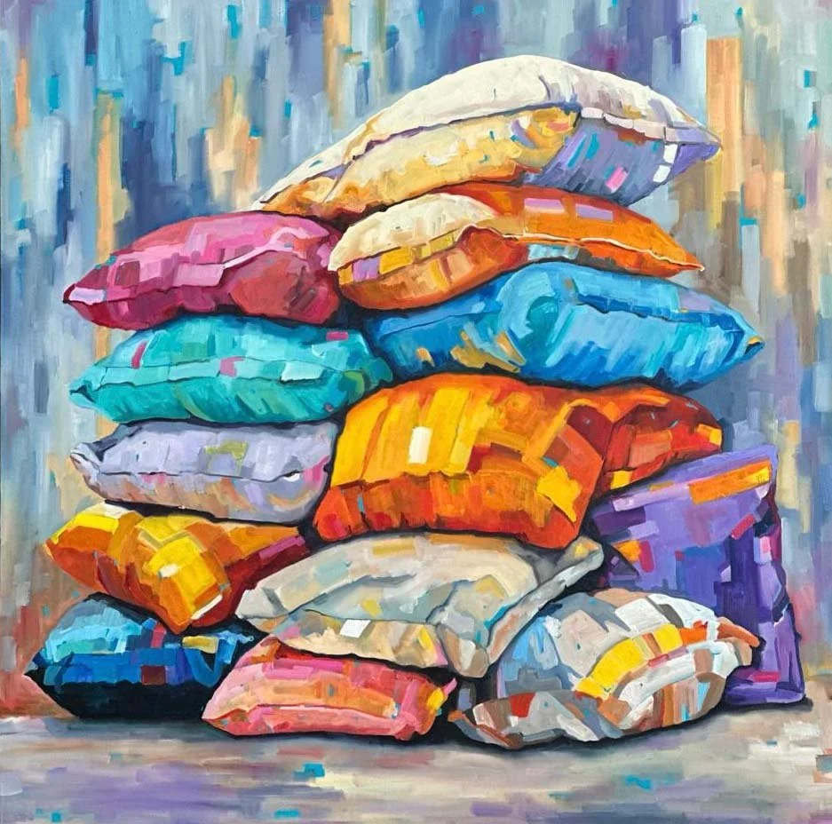 "Cómodo". Óleo sobre tela, 80x80 cm. 