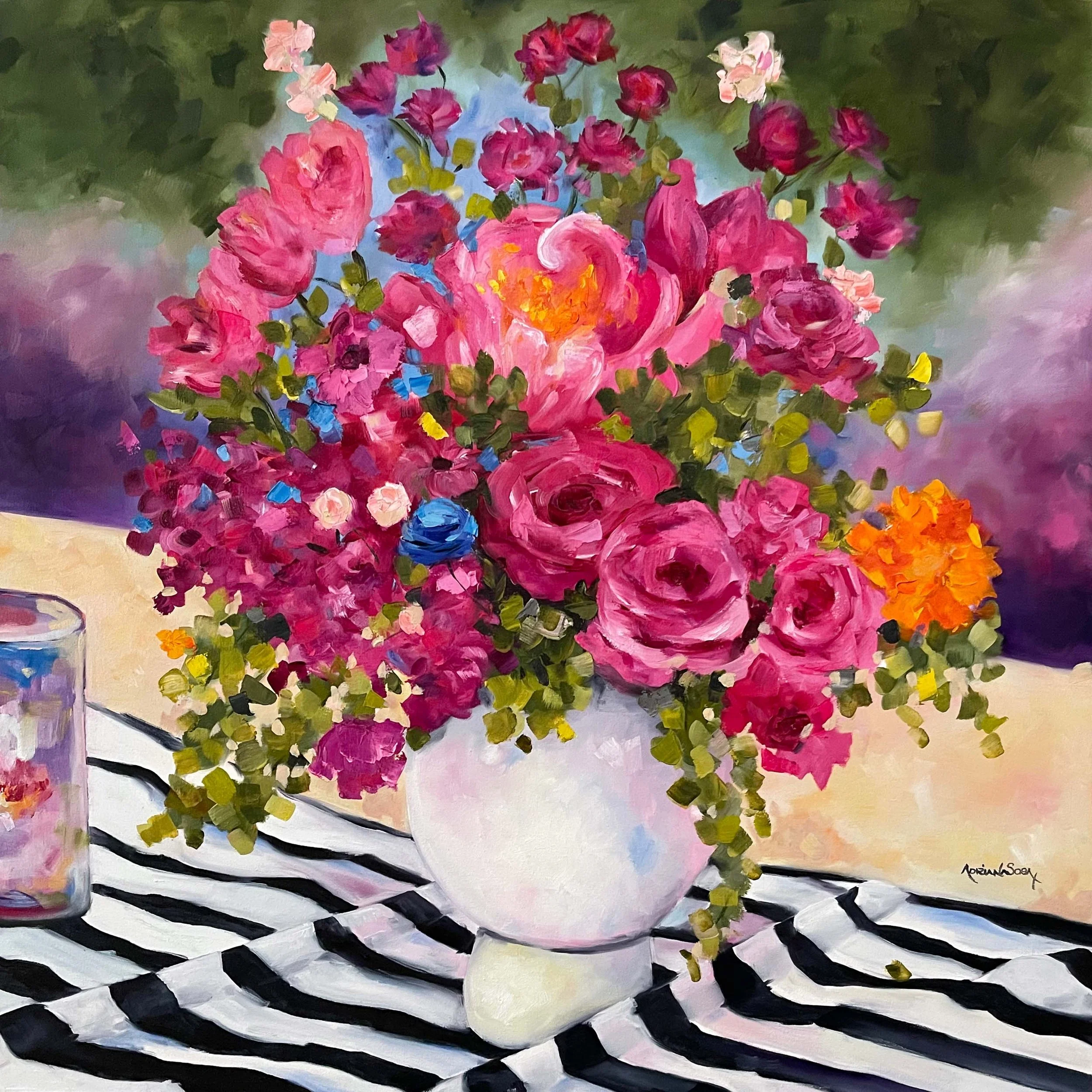 "Romance sobre la mesa". Óleo sobre la mesa, 60x60 cm. 