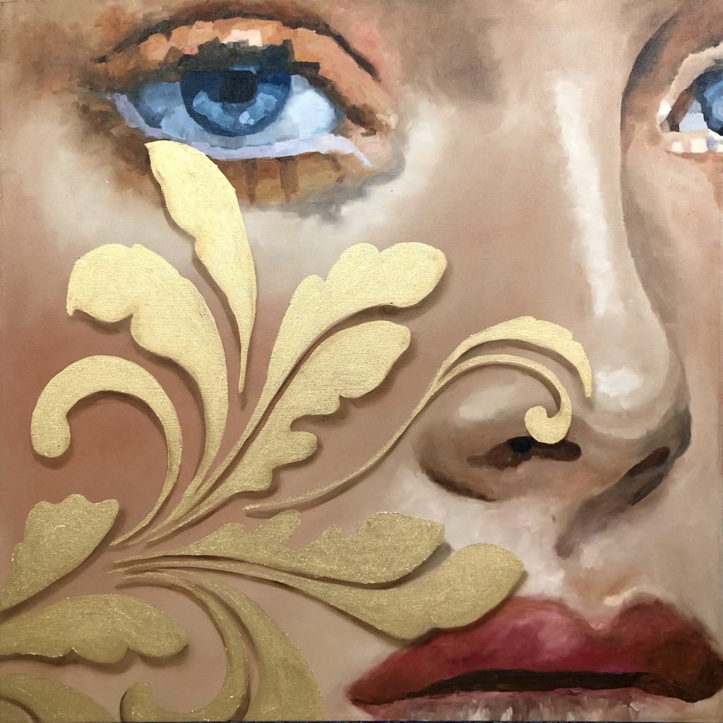 "La Mirada". Óleo sobre tela 60 x 60 cm.