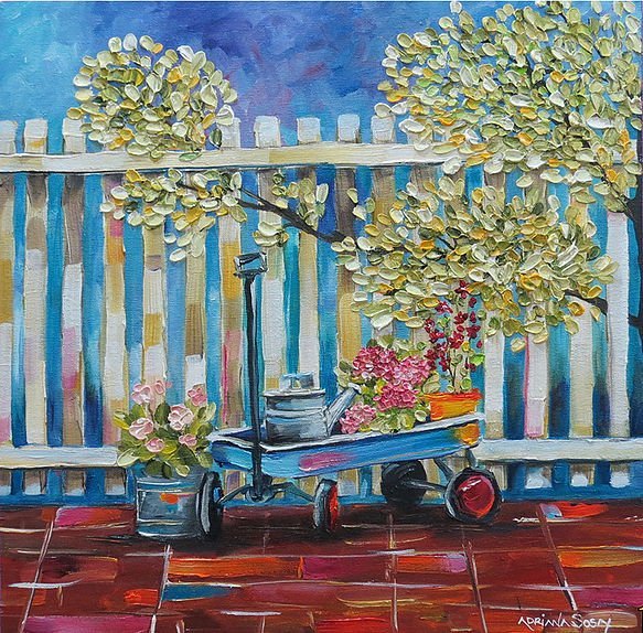 "Un día de trabajo" Óleo sobre tela 30 x 30 cm.