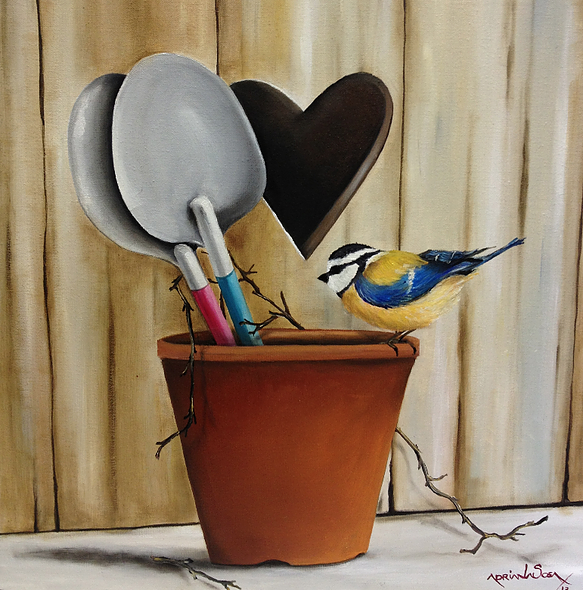 "La Maceta" Óleo sobre tela 30 x 30 cm.