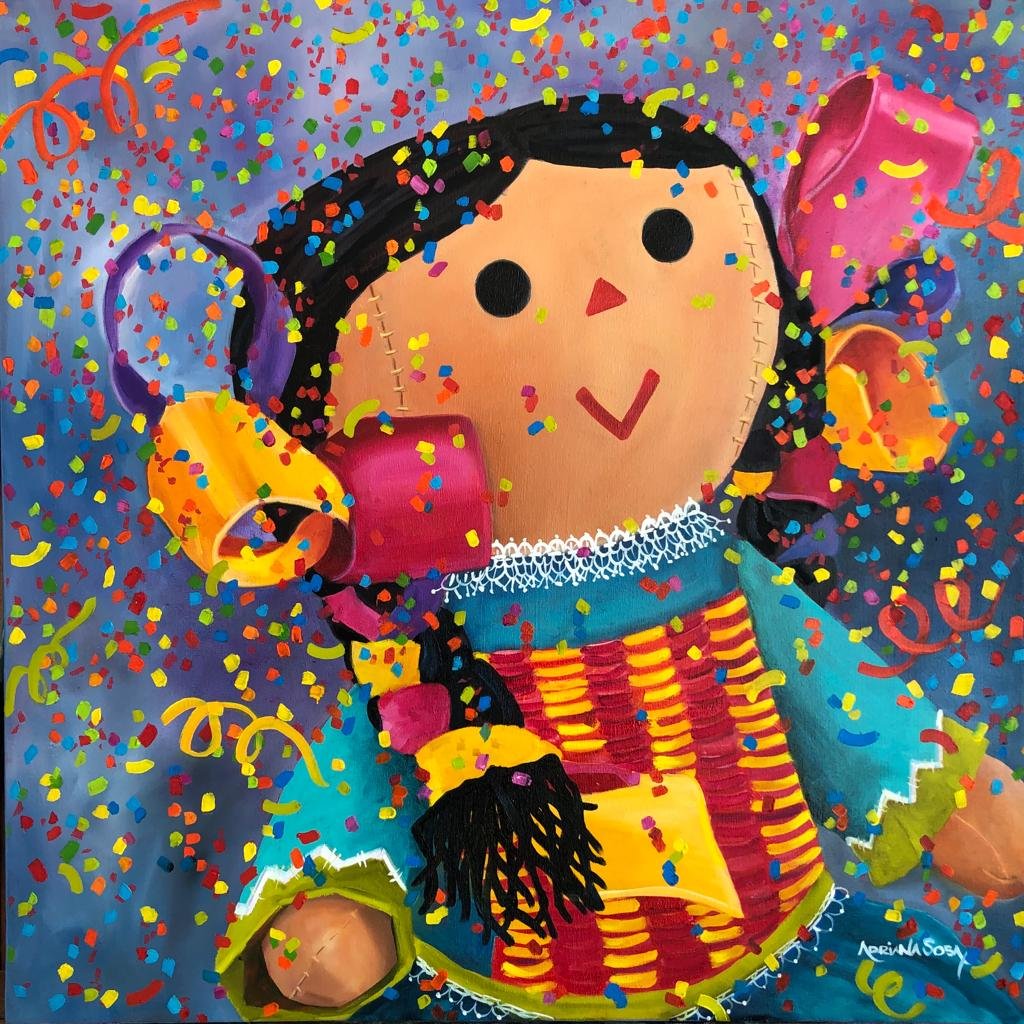 "María de Fiesta". Óleo sobre tela 50 x 50 cm.
