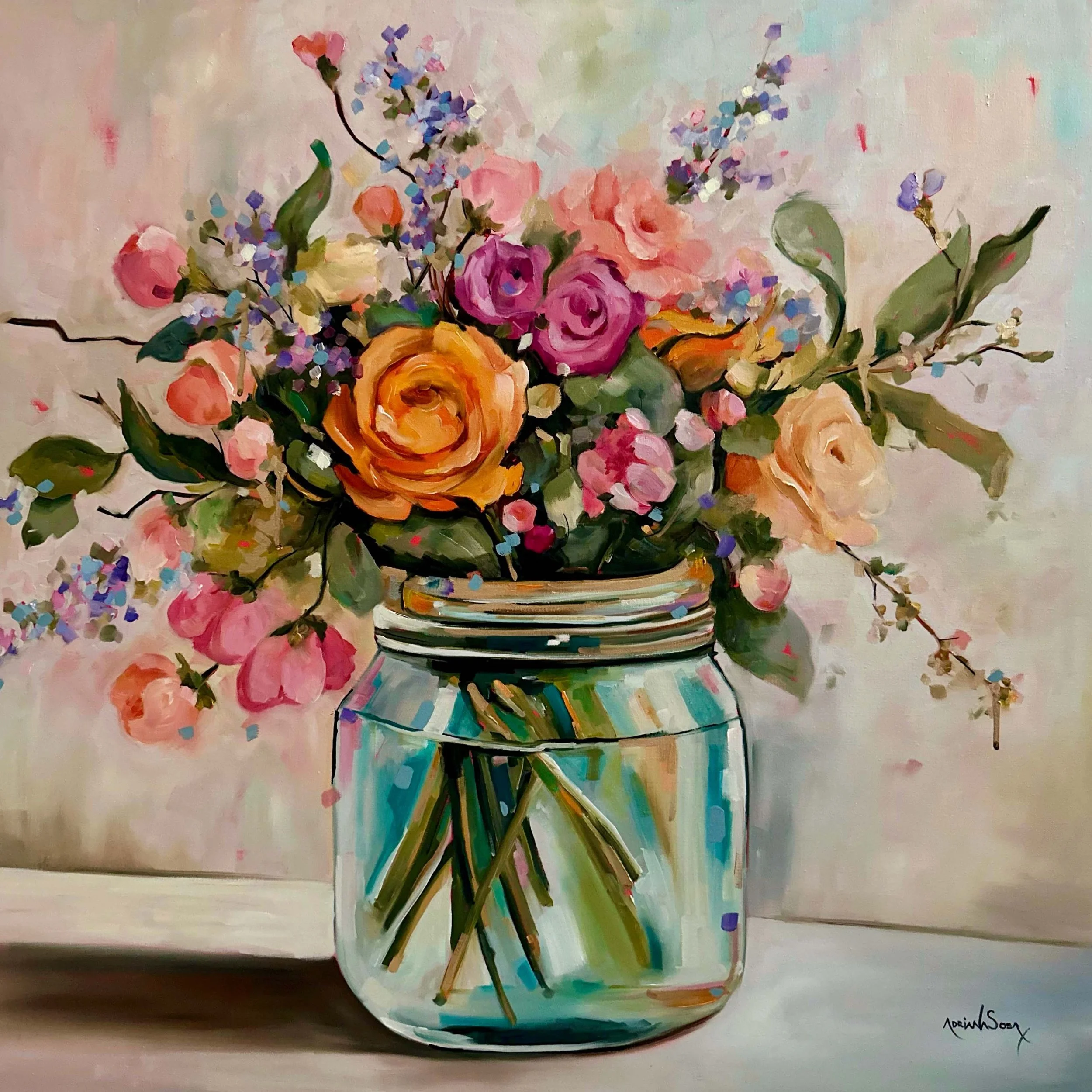 "Ecos de primavera". Óleo sobre tela, 70x70 cm.  