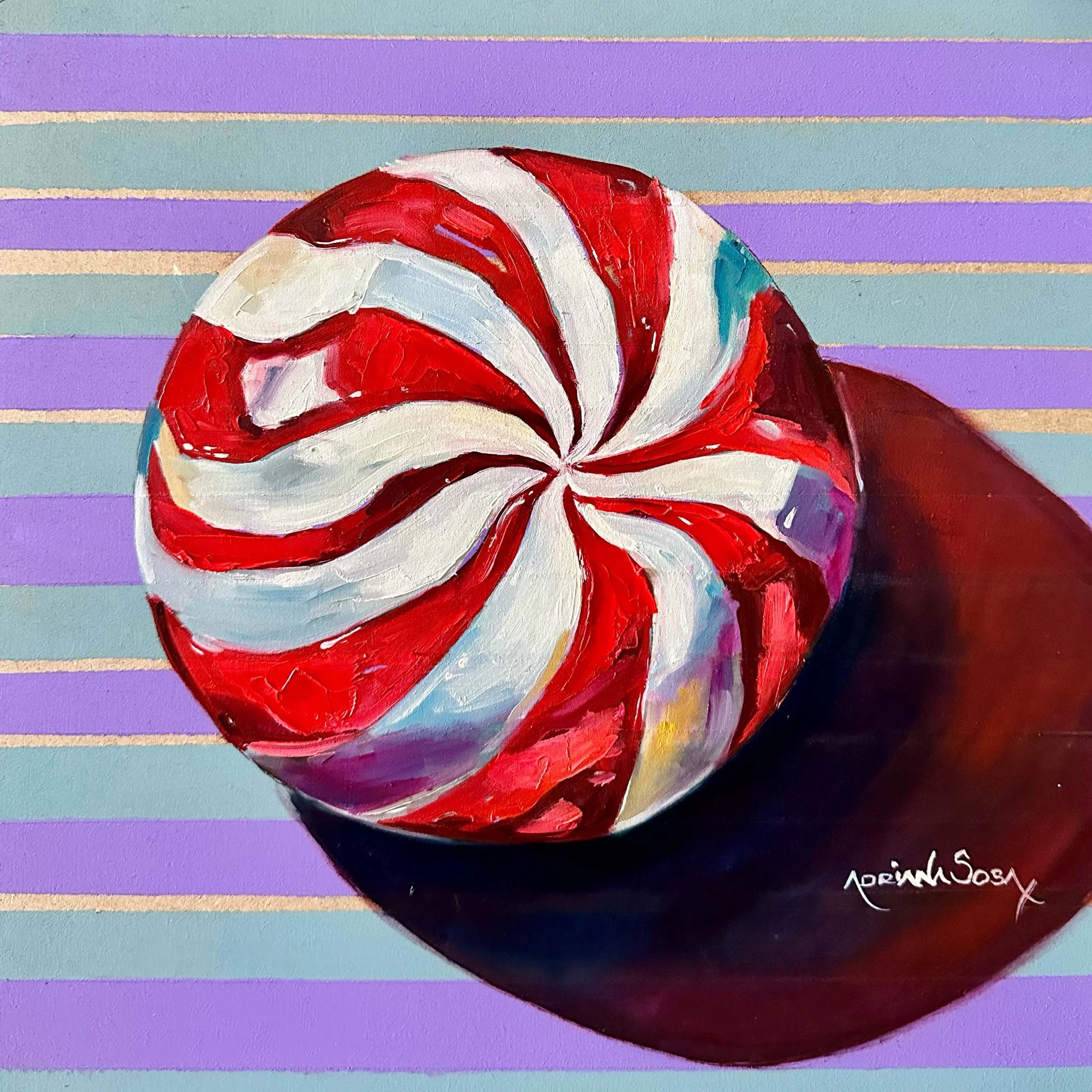 "Caramelo". Óleo sobre madera, 30x30 cm. 