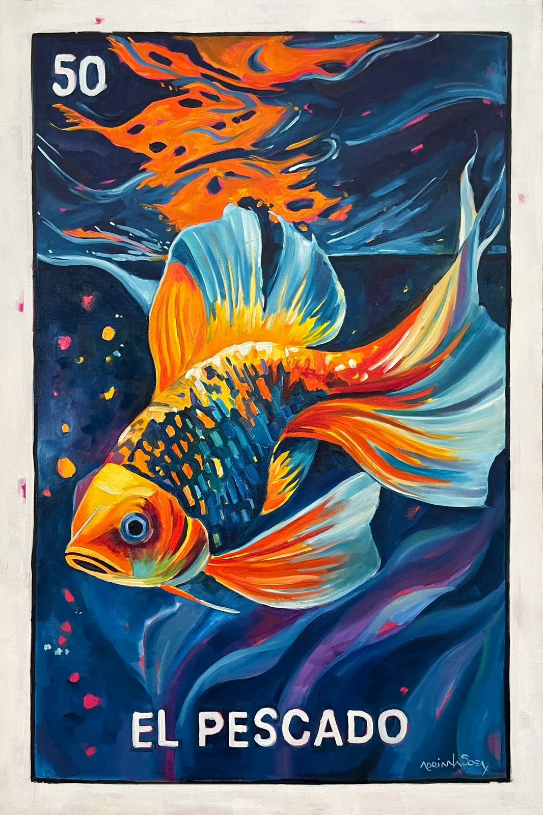 Colección Lotería "El Pescado". Óleo sobre tela 80 x 120 cm.