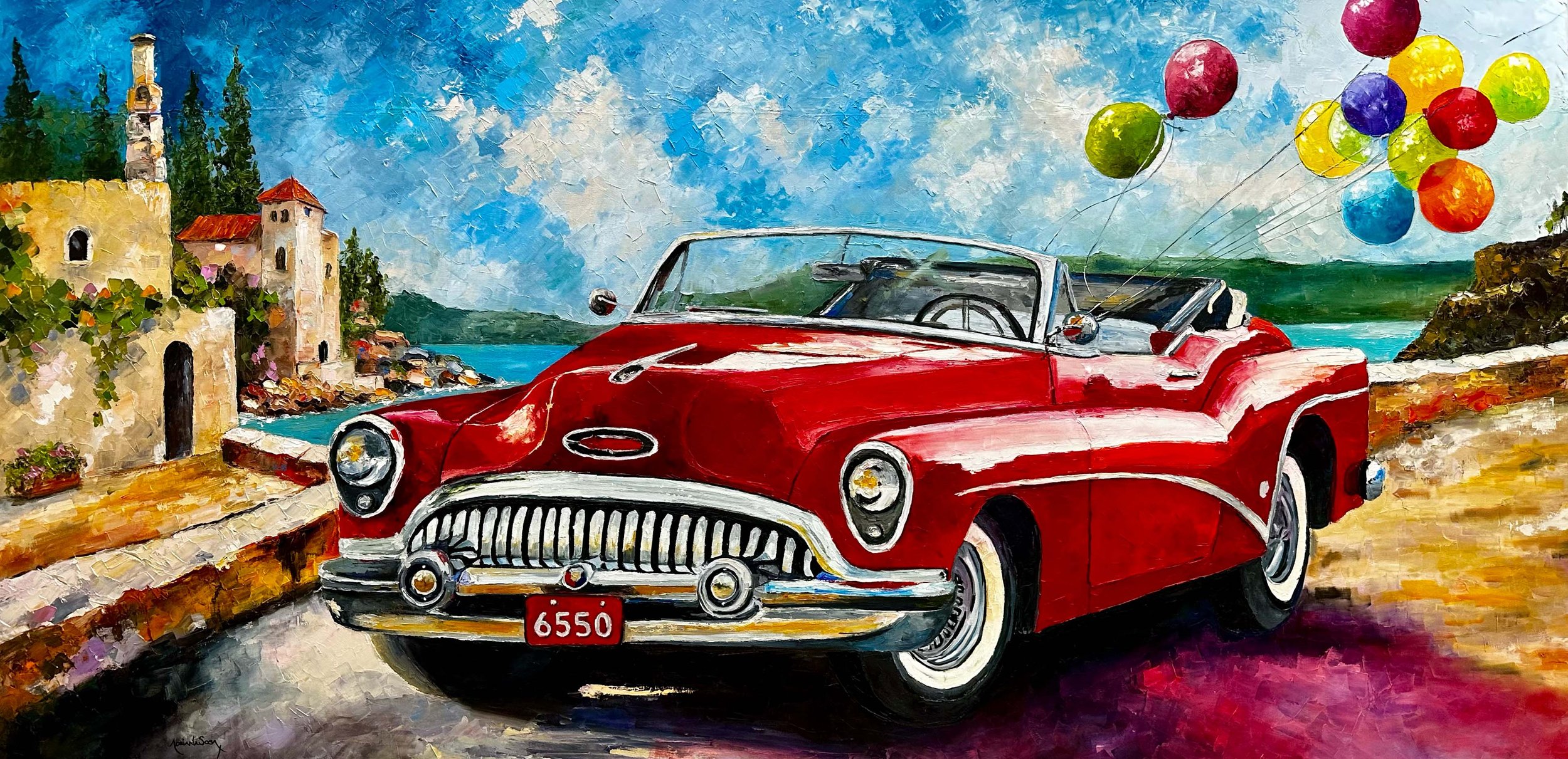 "Anhelos, deseos y planes". Óleo sobre tela, técnica espátula, 200x100 cm. 