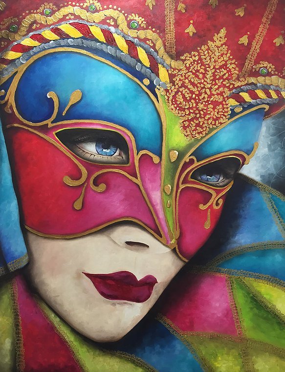 "La Máscara" Óleo sobre tela 70 x 90 cm.