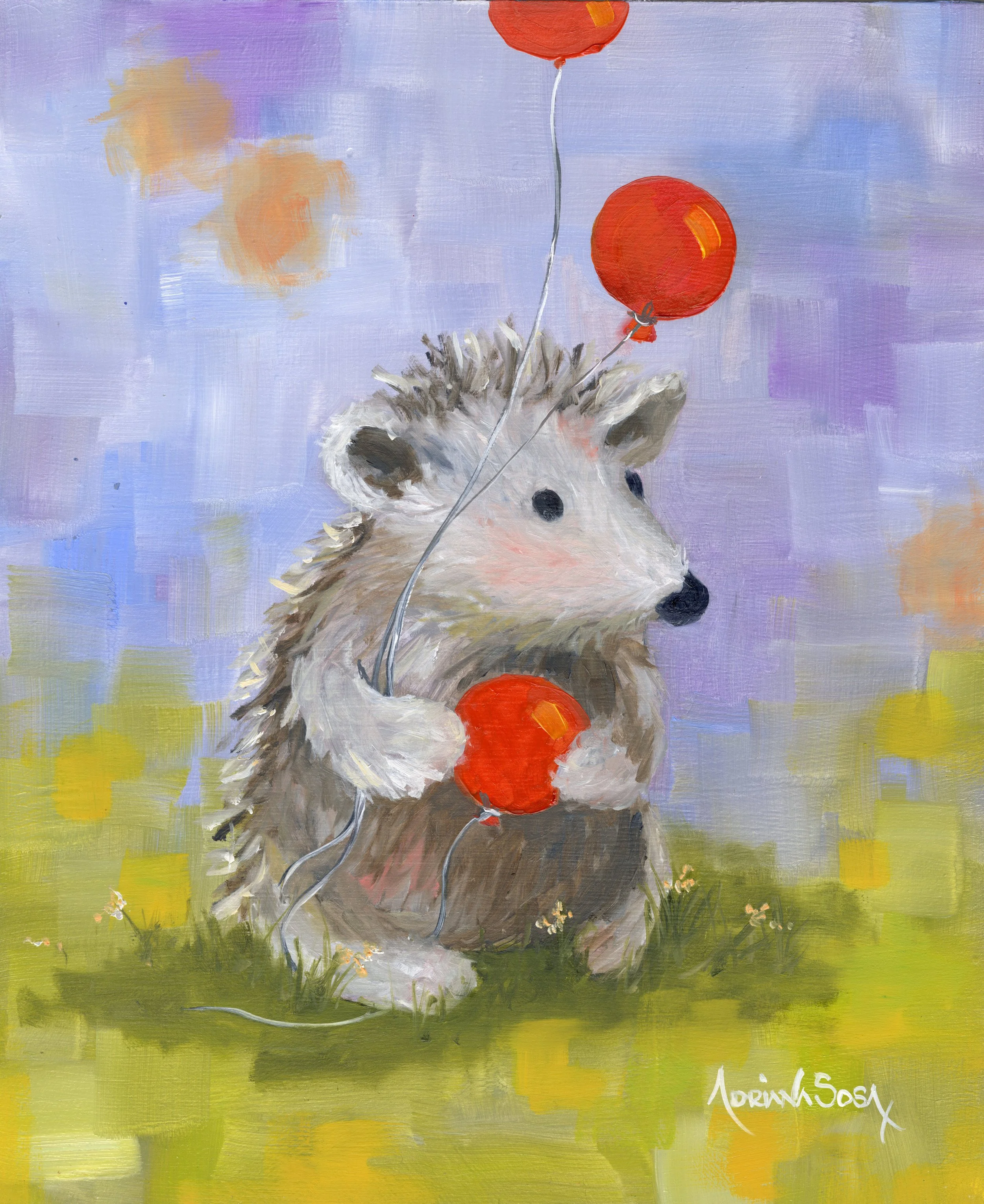 "Puercoespín". Óleo sobre madera, 30x25 cm. 