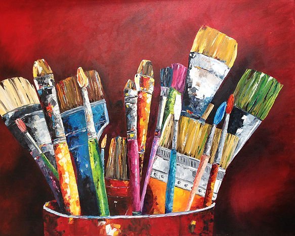 "Secuaces" Óleo sobre tela, técnica espátula 80 x 100 cm.