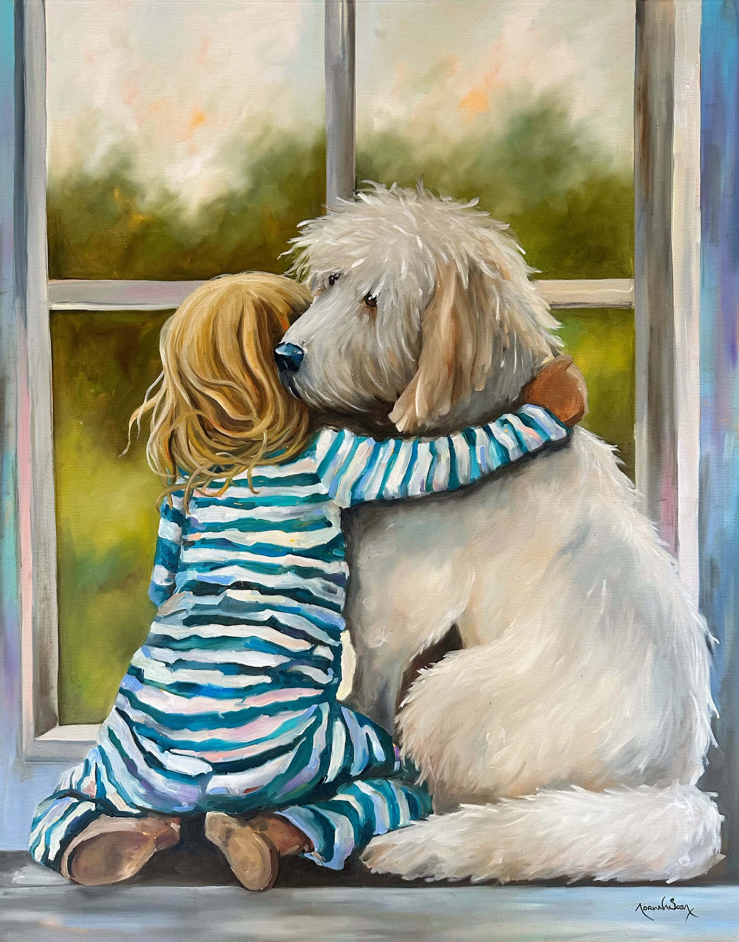 "Quedate aquí que tengo frío". óleo sobre tela, 80x100 cm. 