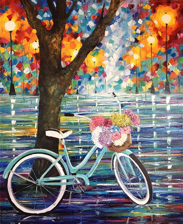 "Lunes por la mañana" Óleo sobre tela, técnica espátula 80 x 100 cm.