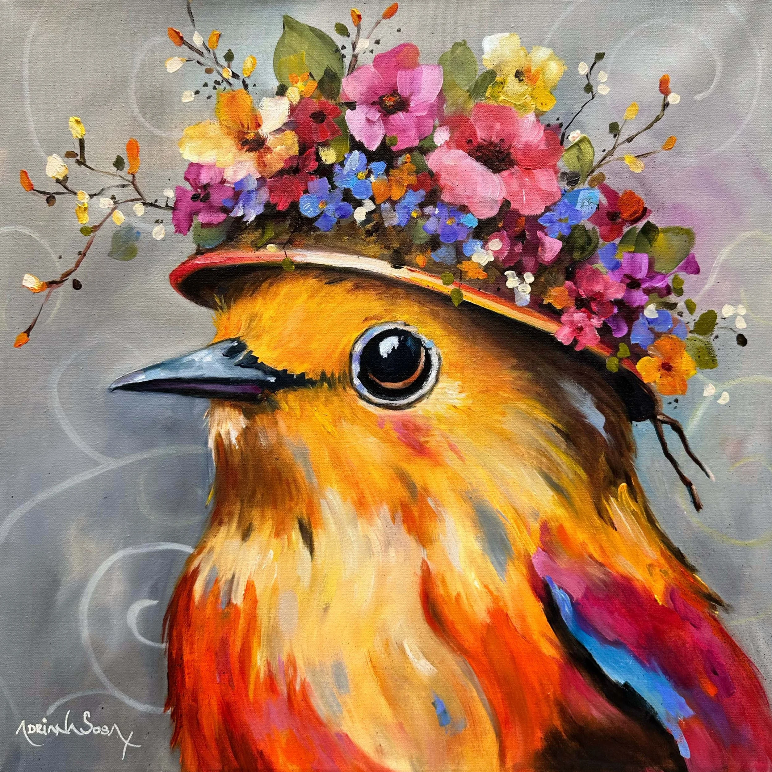 "A pasear". óleo sobre tela, 30x30 cm. 