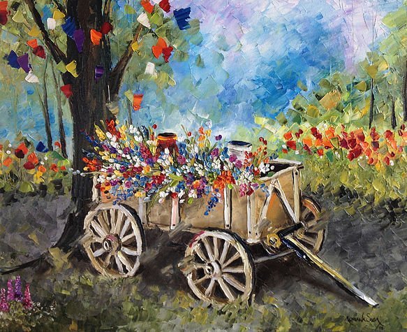"Un camino juntos". Óleo sobre tela 70 x 50 cm.