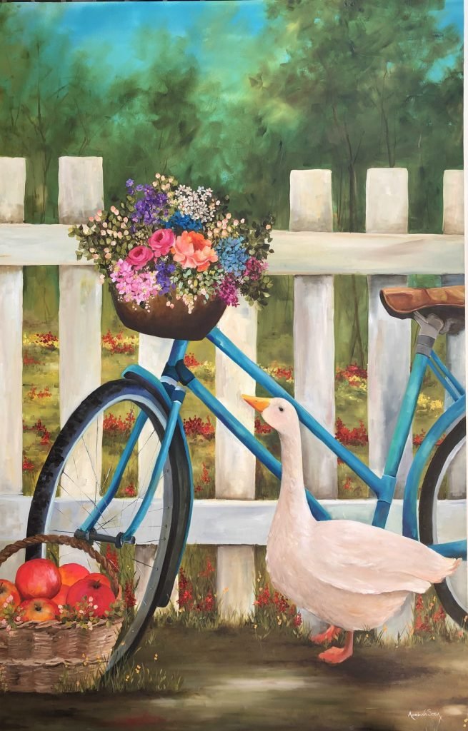 "El ganso". Óleo sobre tela 60 x 90 cm.