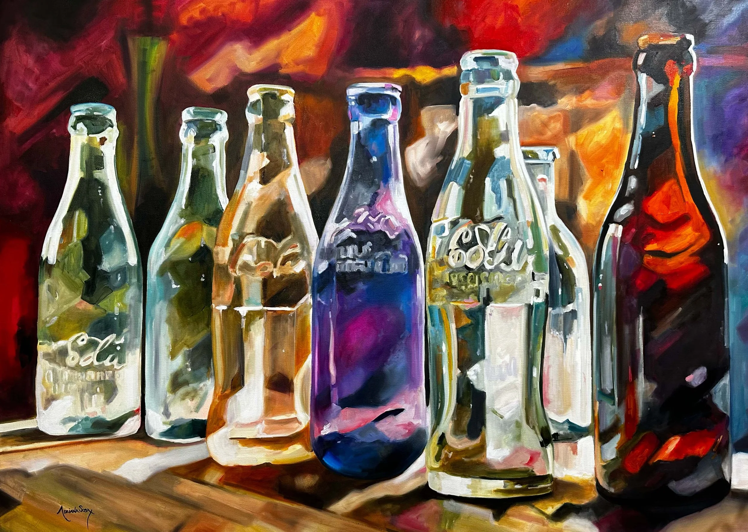 "Post fiesta". Óleo sobre tela, 80x110 cm. 