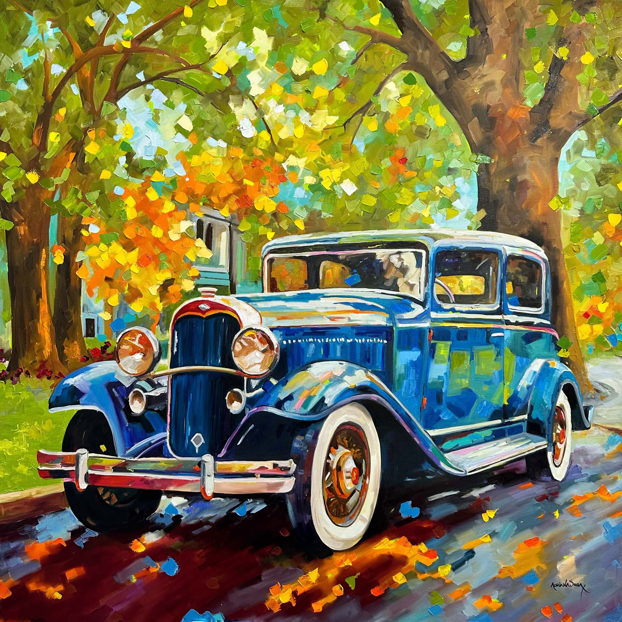 "Alegre nostalgia". Óleo sobre tela, 100x100 cm. 