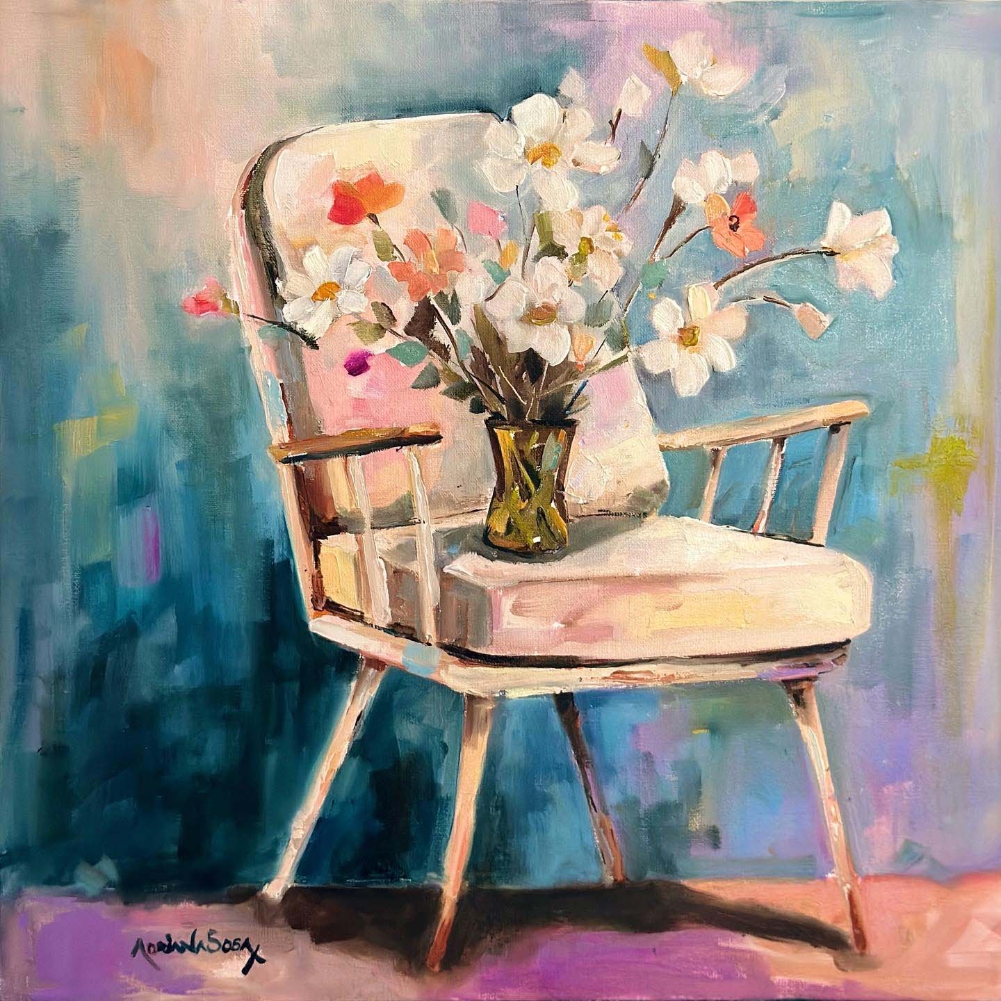 "Informal". Óleo sobre tela, 30x30 cm. 