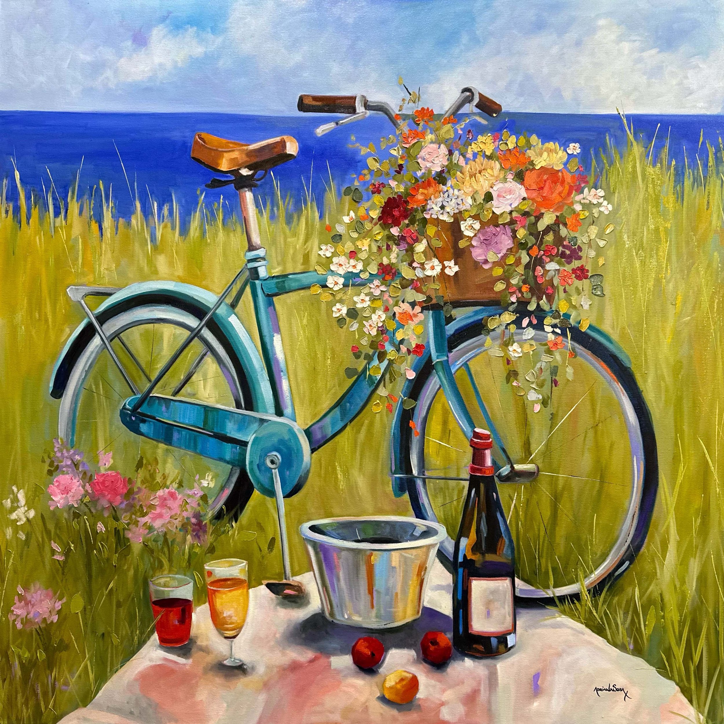 "Día de campo". Óleo sobre tela, 100x100 cm. 